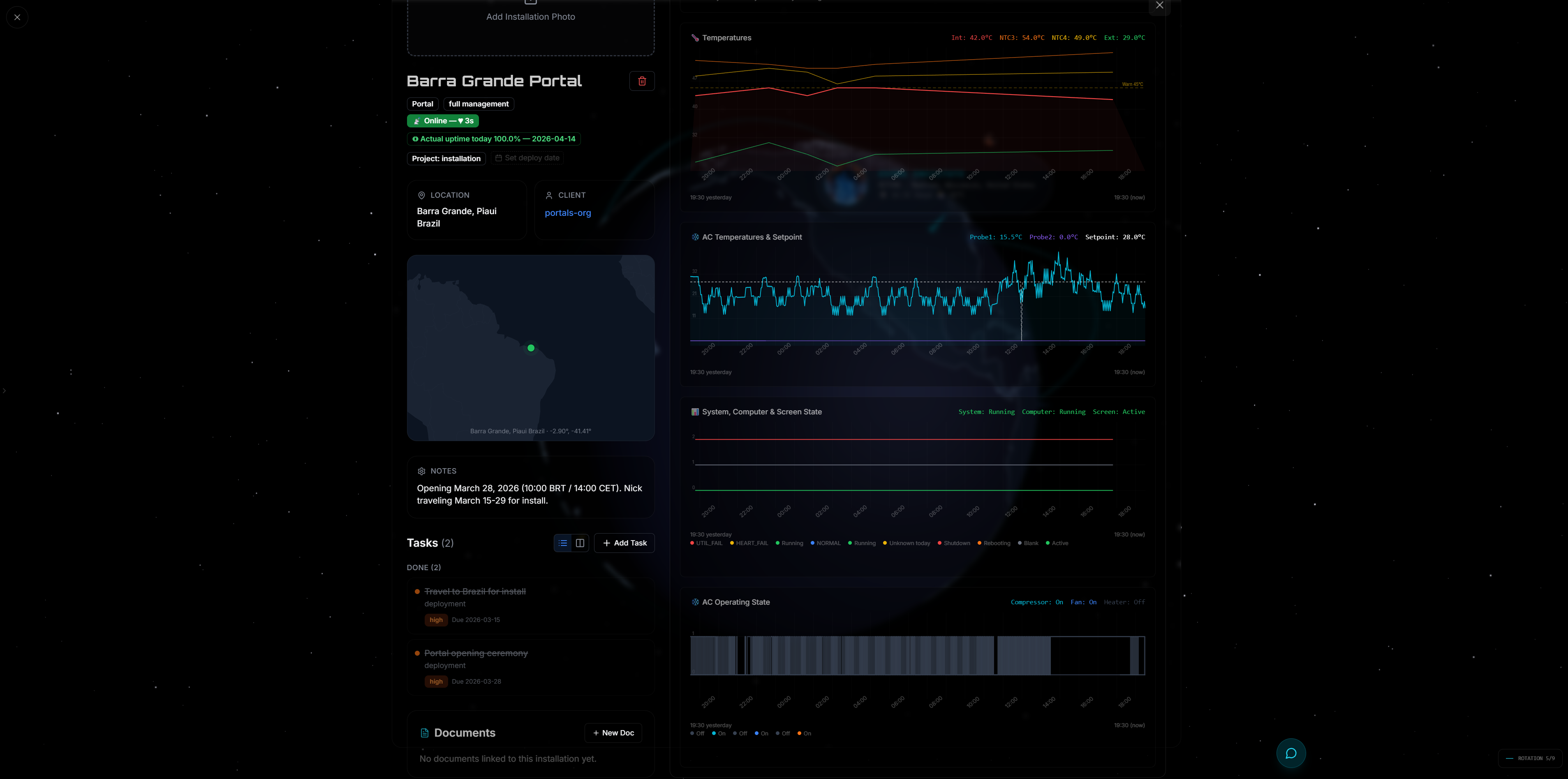 Portal project page inside the dashboard
