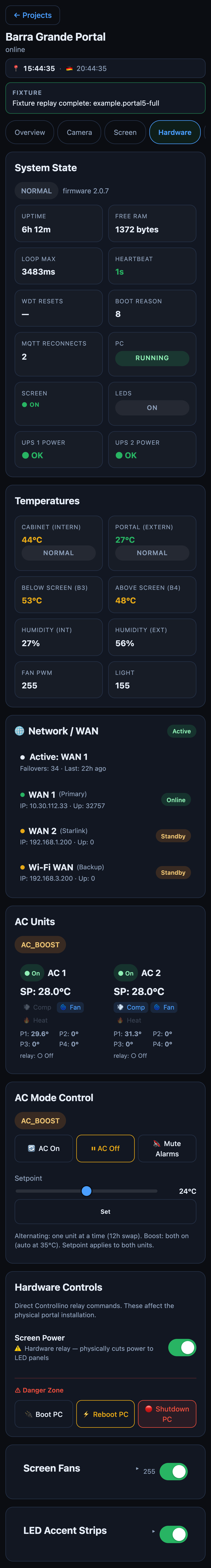 Hardware tab